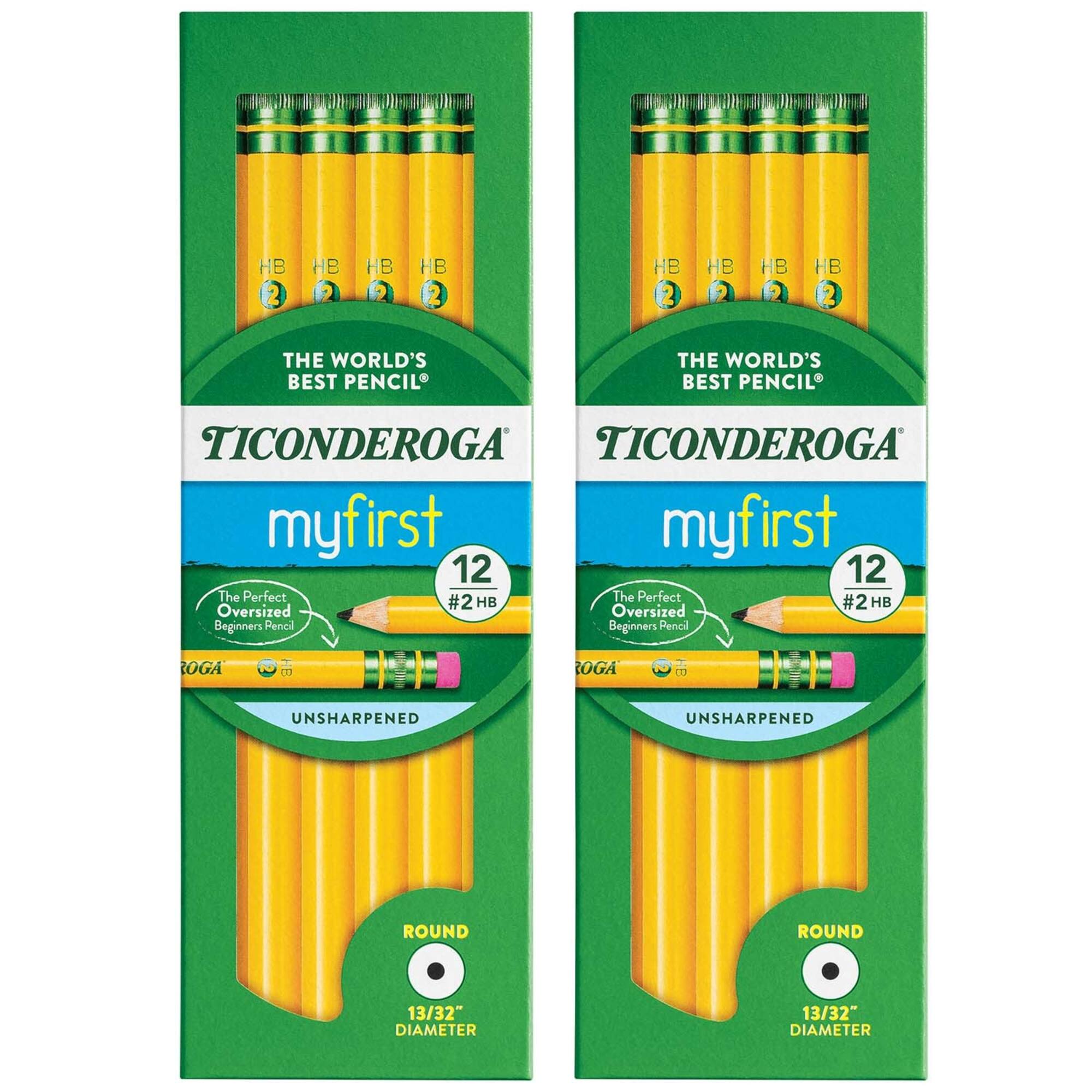 Ticonderoga® Beginners® 0.4mm 2HB Pencils with Eraser, 2 Packs of 12